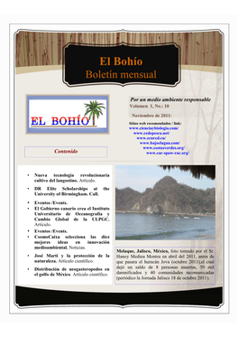 EL BOHIO Boletin Noviembre, Vol.1 No.10