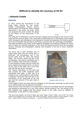 Difficult to Identify the Mummy of 55 KV Di Antonio Crasto