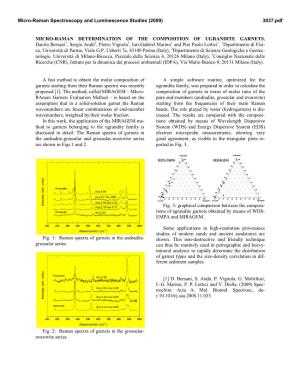 Micro-Raman Determination of the Composition of Ugrandite Garnets