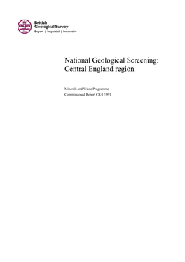 National Geological Screening: Eastern England Region