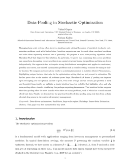 Data-Pooling in Stochastic Optimization