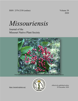 Missouriensis Journal of the Missouri Native Plant Society