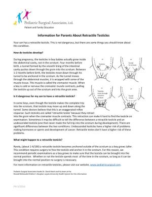 Information for Parents About Retractile Testicles