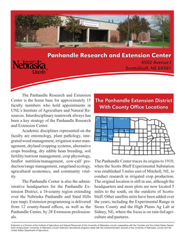 Panhandle Research and Extension Center 4502 Avenue I Scottsbluff, NE 69361