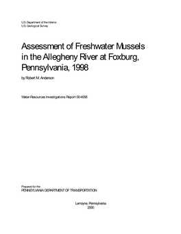 Assessment of Freshwater Mussels in the Allegheny River at Foxburg, Pennsylvania, 1998 by Robert M