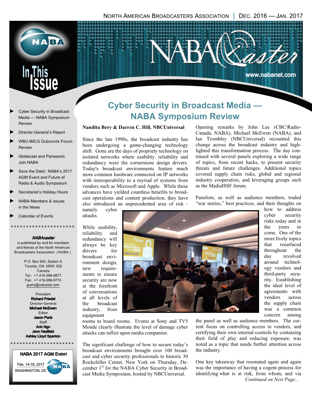 Cyber Security in Broadcast Media — NABA Symposium Review