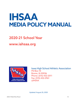 2020-21 Media Policy Manual 1 INTRODUCTION
