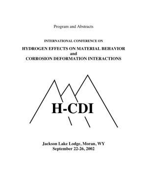 Program and Abstracts HYDROGEN EFFECTS on MATERIAL