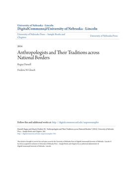 Anthropologists and Their Traditions Across National Borders
