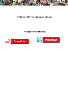Testimony of the Ephesian Church