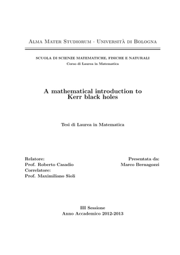 A Mathematical Introduction to Kerr Black Holes