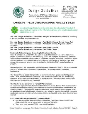 Plant Guide: Perennials, Annuals & Bulbs