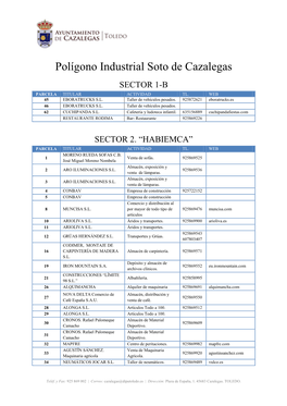 Polígono Industrial Soto De Cazalegas
