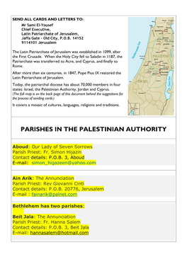 Parishes in the Palestinian Authority