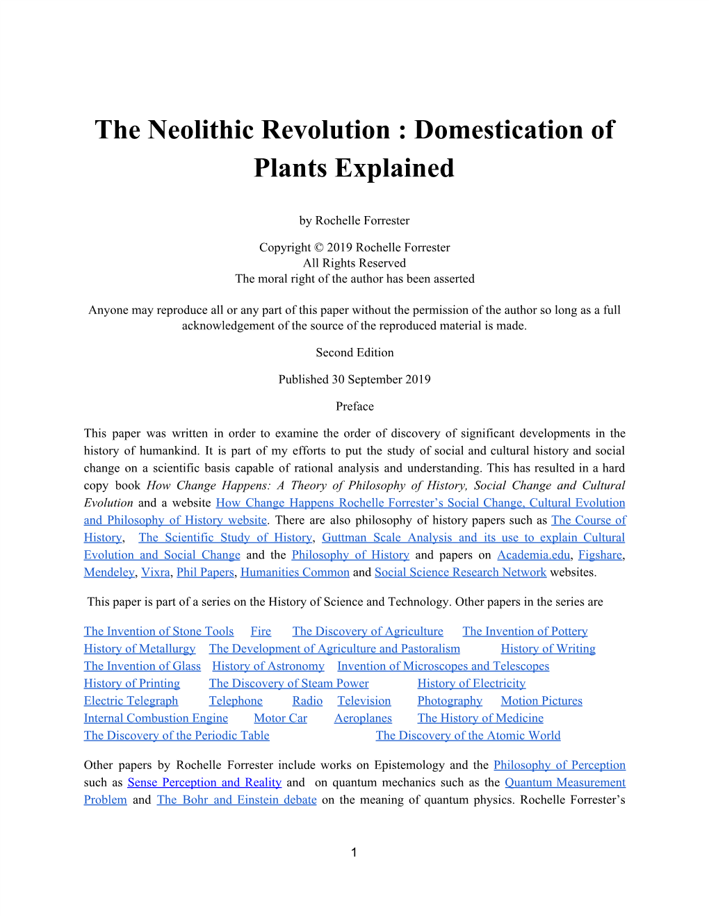 The Neolithic Revolution : Domestication of Plants Explained