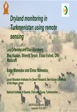 Dryland Monitoring in Turkmenistan Using Remote Sensing