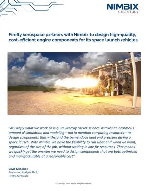 Firefly Aerospace Partners with Nimbix to Design High-Quality, Cost-Efficient Engine Components for Its Space Launch Vehicles