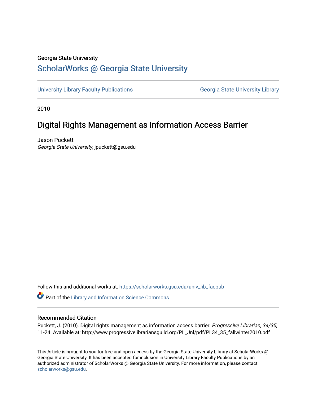 Digital Rights Management As Information Access Barrier