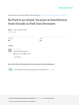 No Park Is an Island: Increase in Interference from Outside As Park Size Decreases