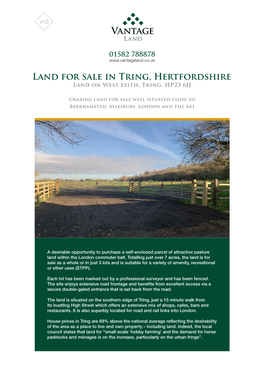 Land for Sale in Tring, Hertfordshire Land on West Leith, Tring, HP23 6JJ