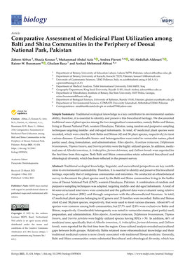 Comparative Assessment of Medicinal Plant Utilization Among Balti and Shina Communities in the Periphery of Deosai National Park, Pakistan