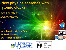 New Physics Searches with Atomic Clocks