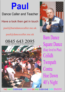 Barn Dance Square Dance Ceilidh Twmpath Contra Hoe Down 40'S