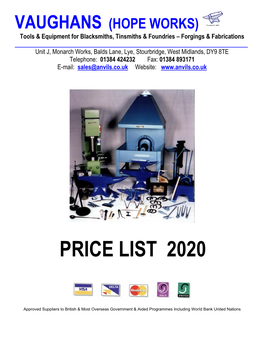 Price List 2020