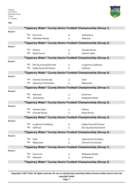 Tipperary Water County Senior Football