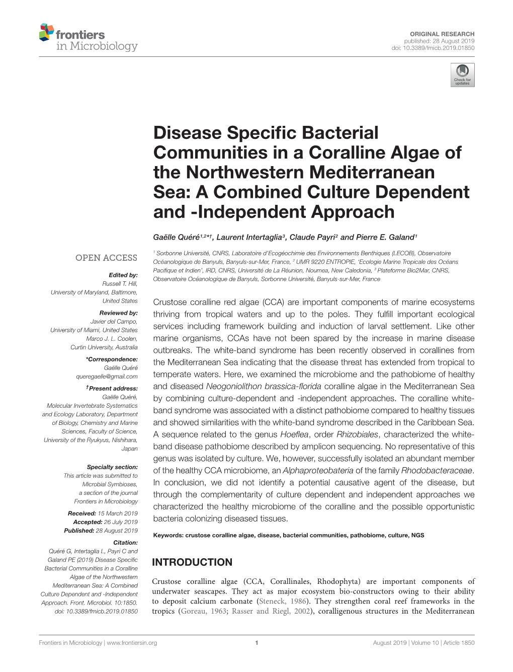 Disease Specific Bacterial Communities in A