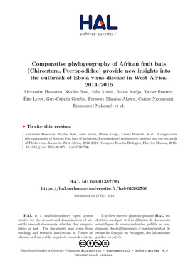 Comparative Phylogeography of African Fruit Bats