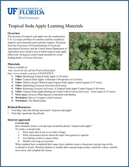 Tropical Soda Apple Learning Materials