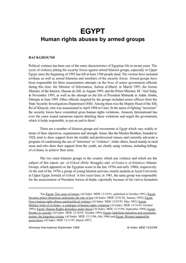 Human Rights Abuses by Armed Groups