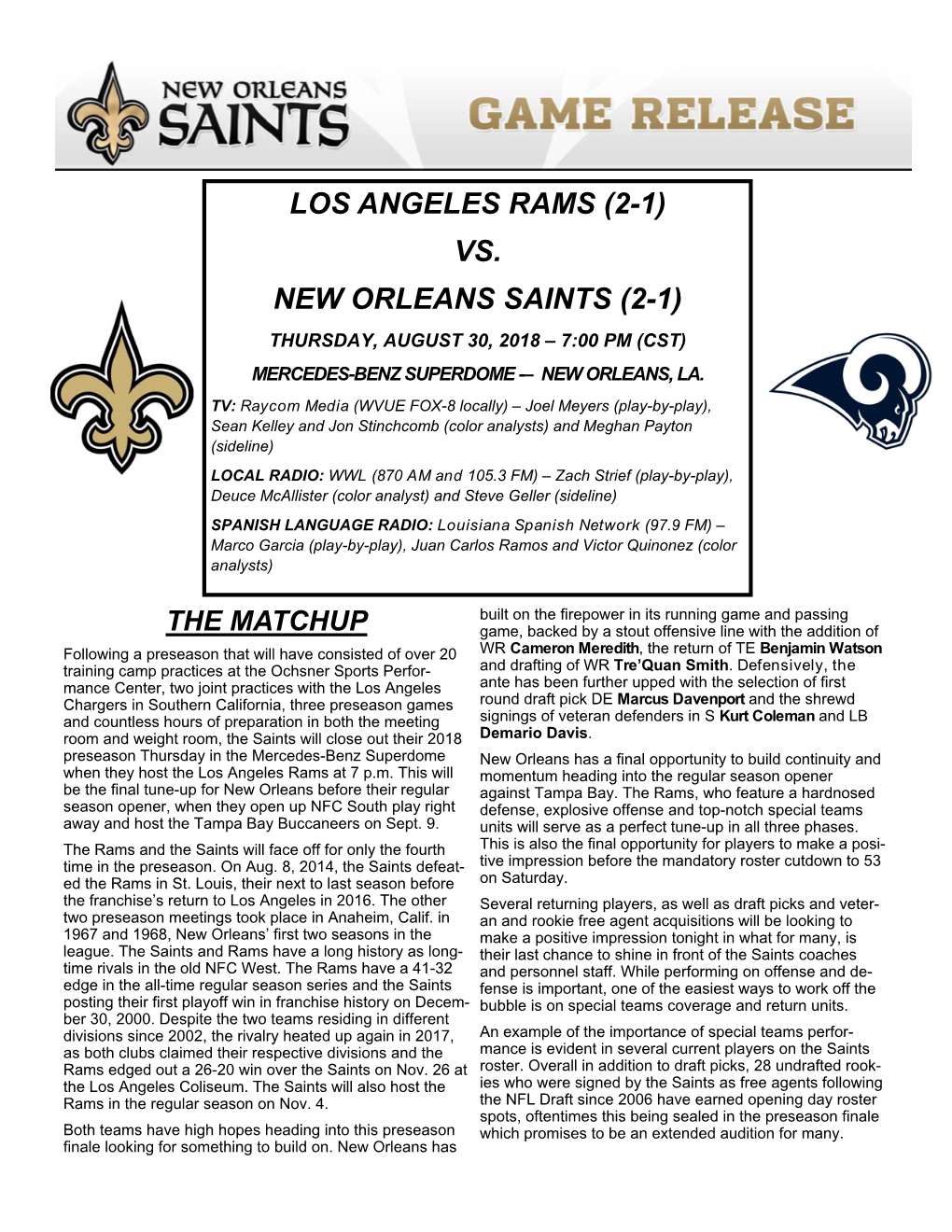 Rams Preseason Game Release 2018.Pub