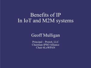 Benefits of IP in Iot and M2M Systems
