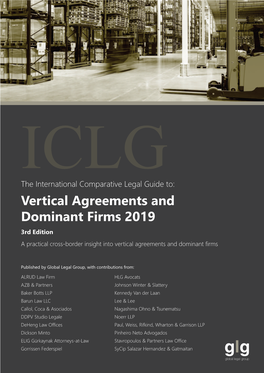 Vertical Agreements and Dominant Firms 2019 3Rd Edition a Practical Cross-Border Insight Into Vertical Agreements and Dominant Firms