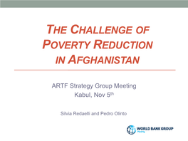 Growth and Poverty Reduction in Afghanistan