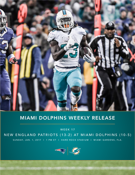 Miami Dolphins Weekly Release