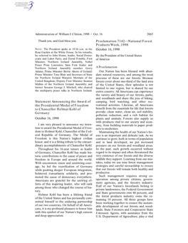 Statement Announcing the Award of the Presidential Medal of Freedom to Chancellor Helmut Kohl of Germany October 16, 1998 Procla