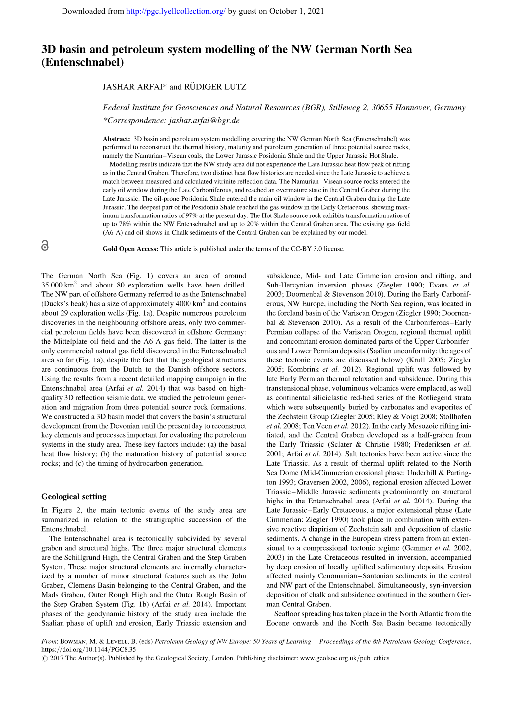 3D Basin and Petroleum System Modelling of the NW German North Sea (Entenschnabel)