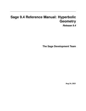 Sage 9.4 Reference Manual: Hyperbolic Geometry Release 9.4