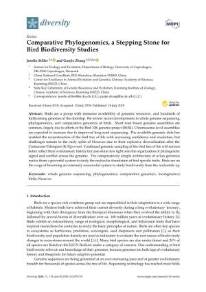 Comparative Phylogenomics, a Stepping Stone for Bird Biodiversity Studies