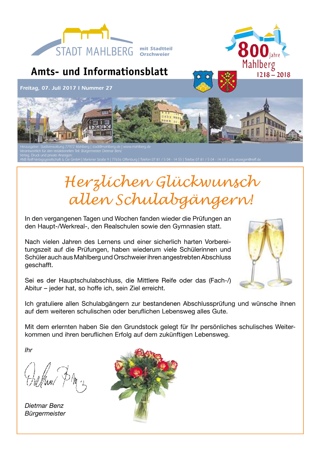 Herzlichen Glückwunsch Allen Schulabgängern!