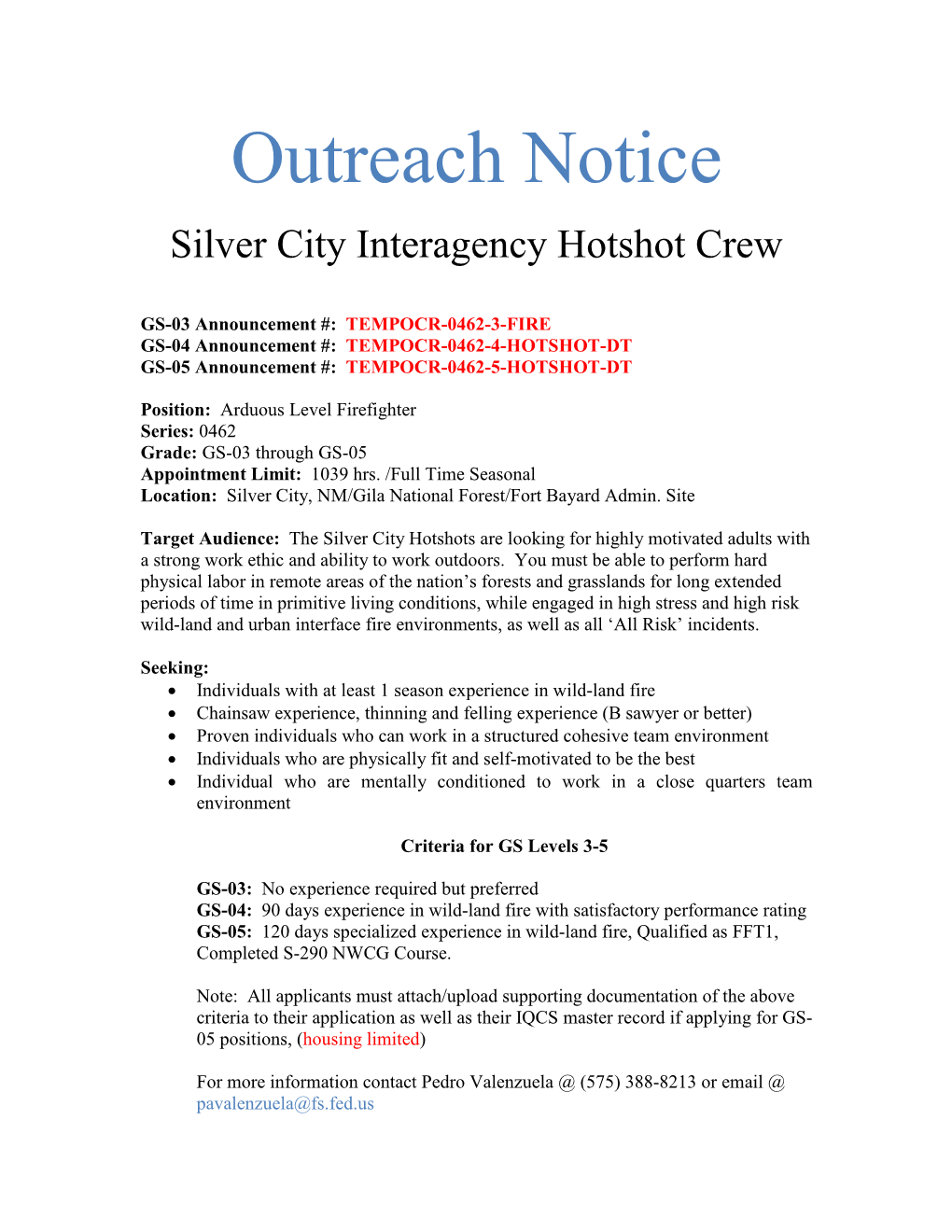 Outreach Notice