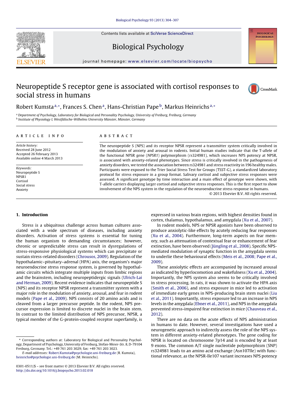 Biological Psychology 93 (2013) 304–307