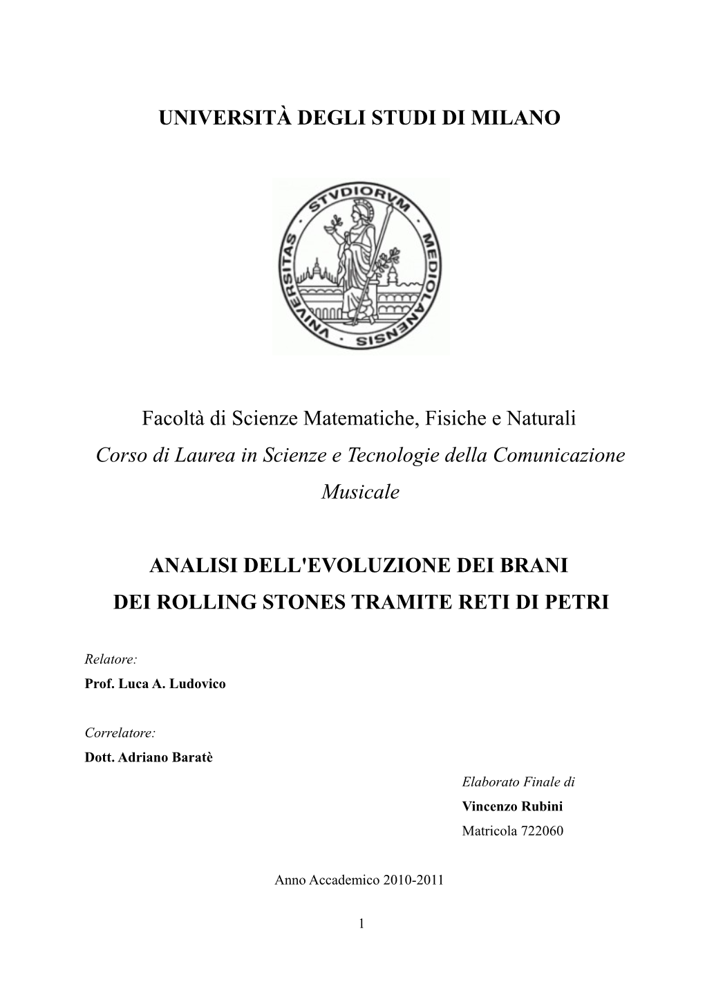 Analisi Dell'evoluzione Dei Brani Dei Rolling Stones Tramite Reti Di Petri