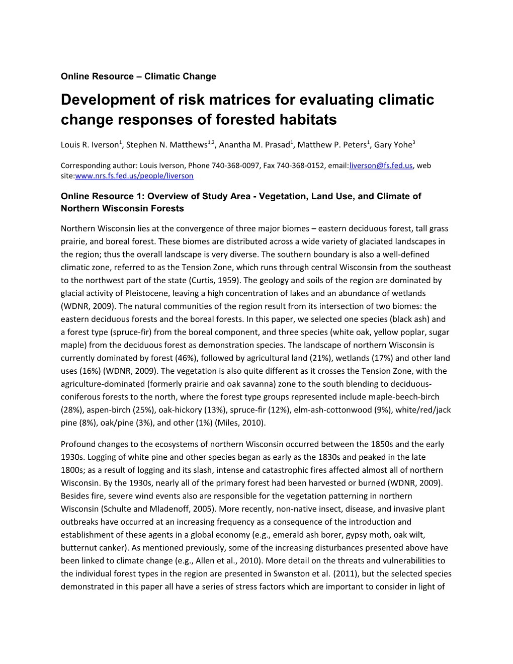 Online Resource Climatic Change