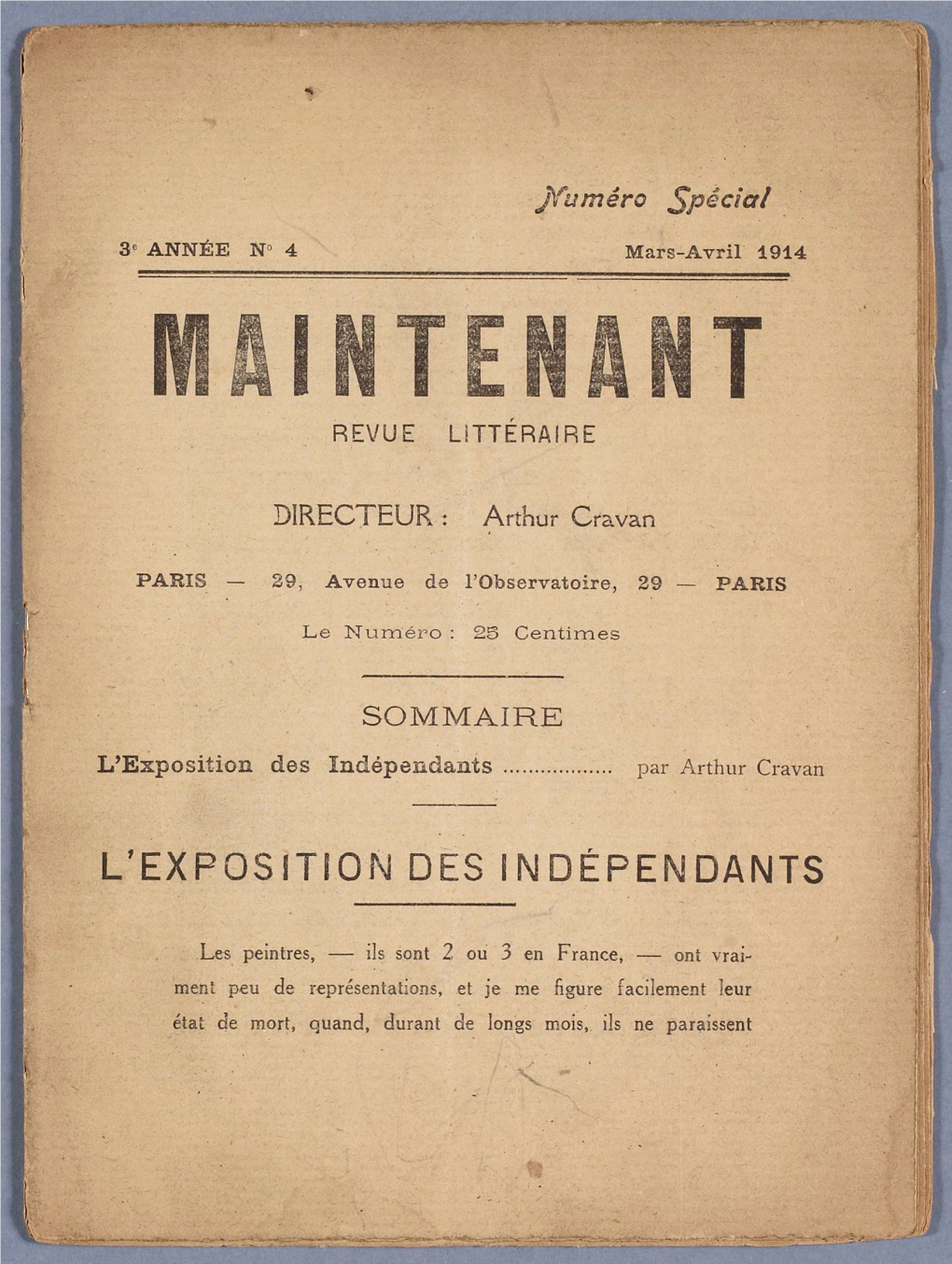 L'exposition Des Indépendants Par Arthur Cravan