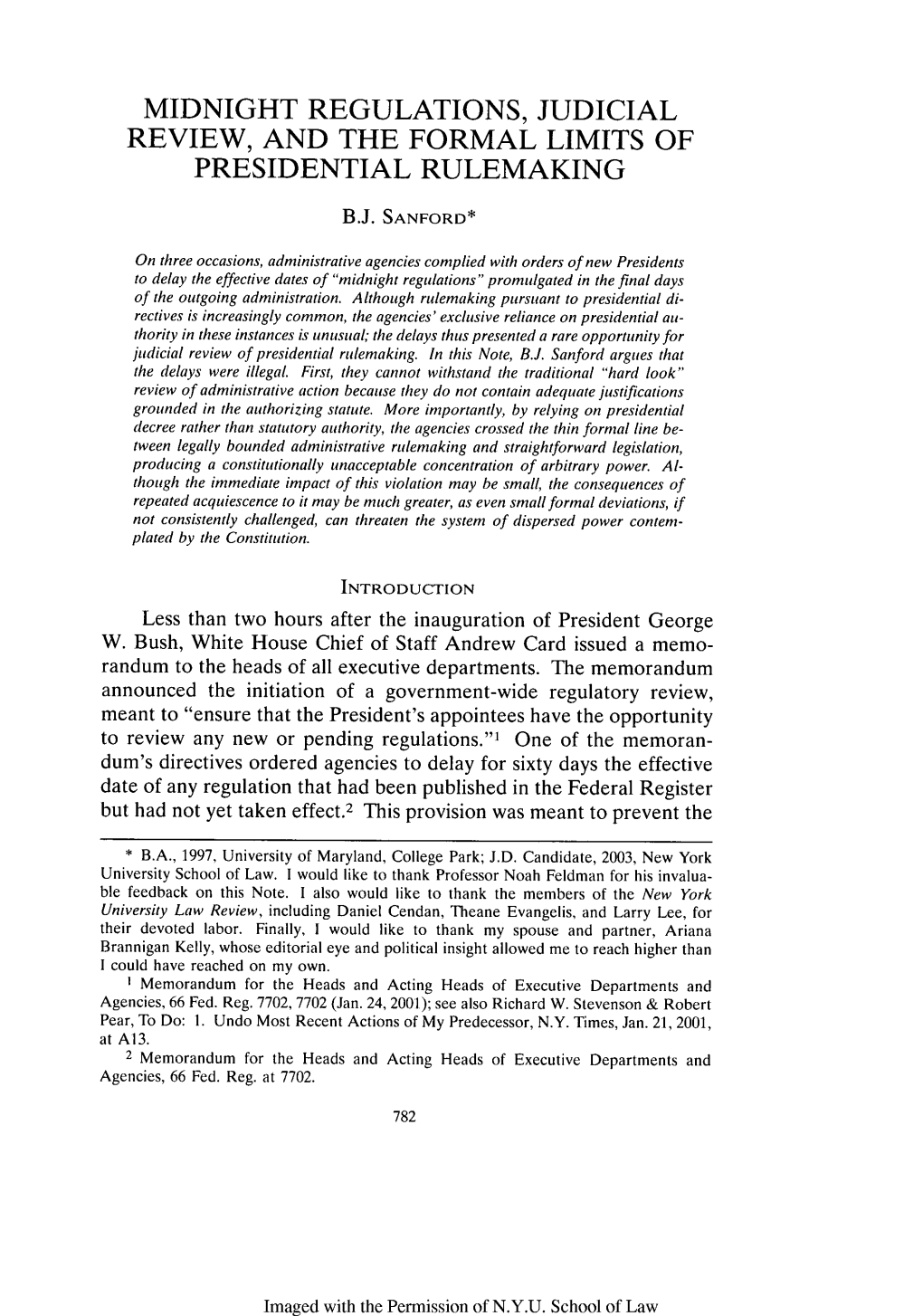 Midnight Regulations, Judicial Review, and the Formal Limits of Presidential Rulemaking