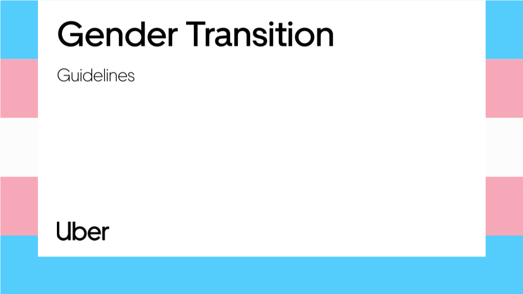 Guidelines for Gender Transition